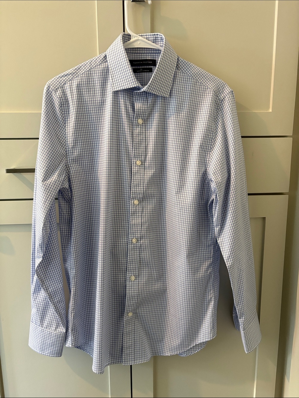 Tommy Hilfiger Blue and White Dress Shirt